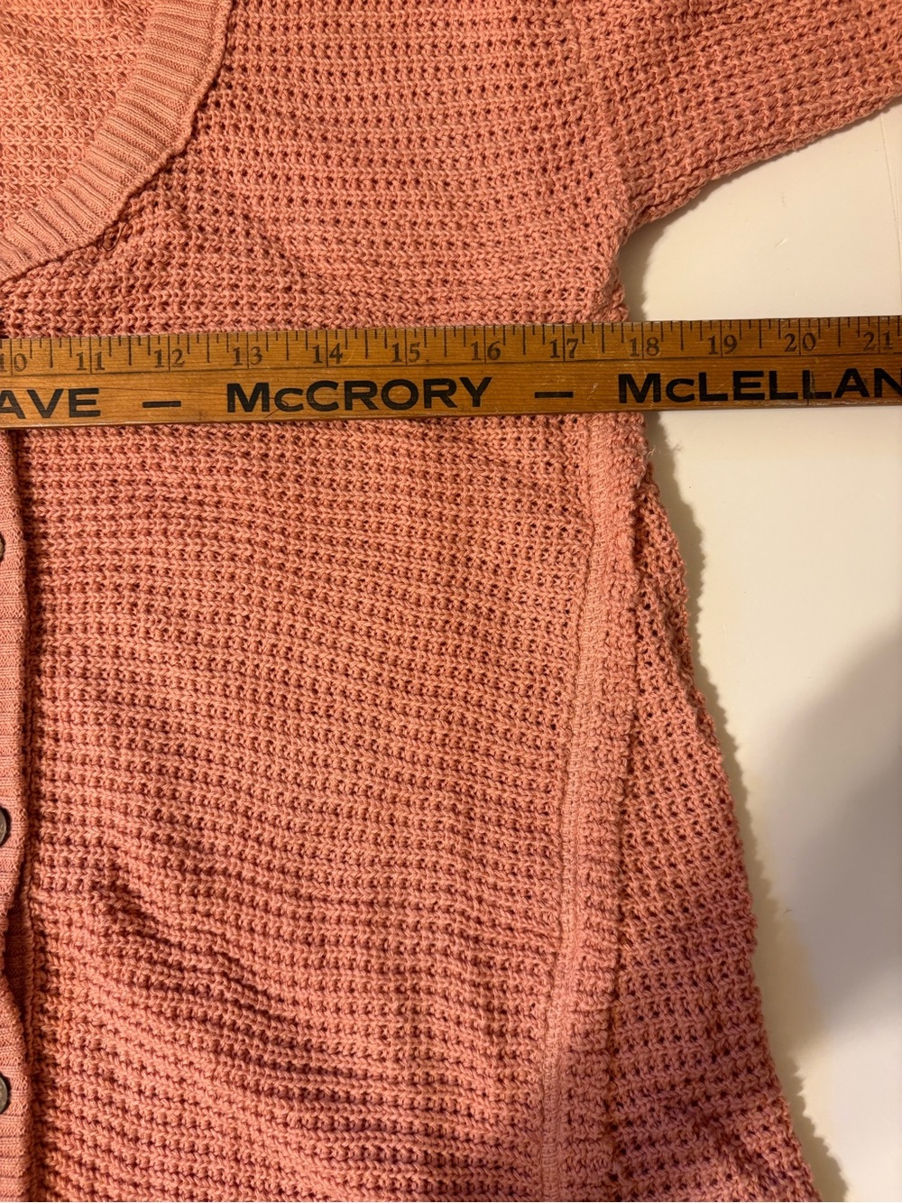Hayden Dusty Mauve Waffle Knit Button Cardigan - Picture 4 of 6
